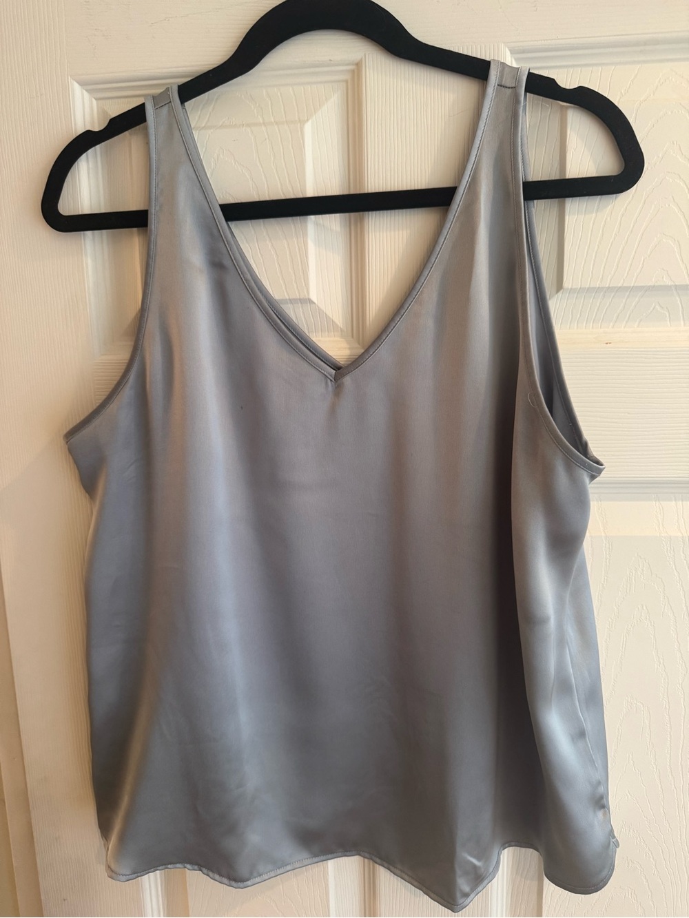 LOFT Silver Satin V-Neck Camisole
